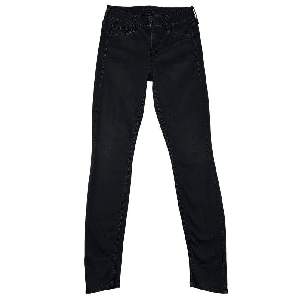 Mother The Looker Jeans Womens 25 Black Dark Wash Mid Rise Skinny USA